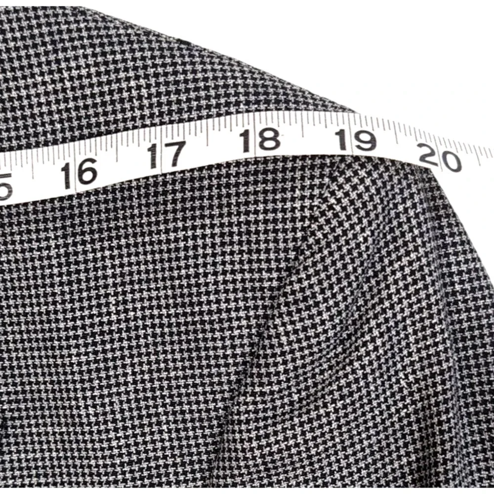 Jos A Bank Silk‎ Wool Sport Coat Men's Size 42L Black White Houndstooth 2 Button